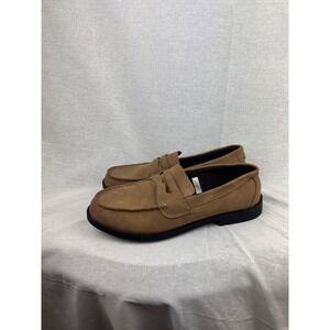 Goodfellow & Co Mens Tan Brown Faux Suede Memory Foam Penny Loafers Size 9